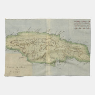 Vintage Map of Jamaica (1780) Kitchen Towel