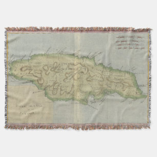 Vintage Map of Jamaica (1780) Throw Blanket