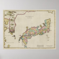 Vintage Map of Japan (1665)