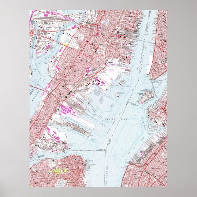 Vintage Map of Jersey City NJ (1967) Poster (Front)