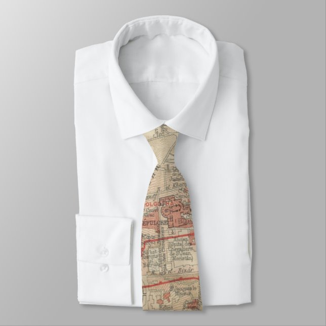 Vintage Map of Jerusalem Israel (1896) Tie (Tied)