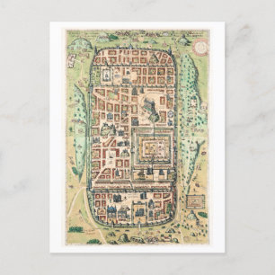 Vintage Map of Jerusalem Postcard