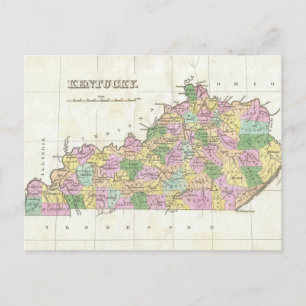 Vintage Map of Kentucky (1827) Postcard