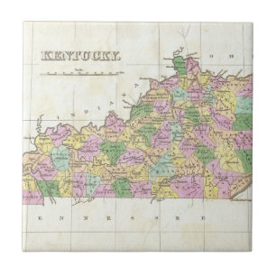 Vintage Map of Kentucky (1827) Tile