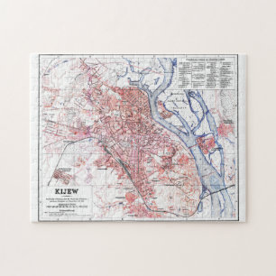 Vintage Map of Kiev Ukraine (1918) Jigsaw Puzzle