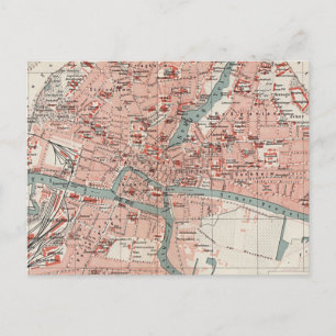 Vintage Map of Königsberg Germany (1905) Postcard