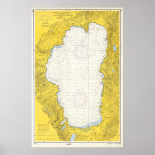 Vintage Map of Lake Tahoe (1965) Poster