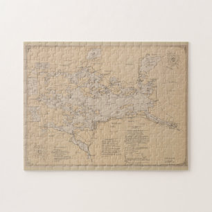 Vintage Map of Lake Winnipesaukee (1907) Jigsaw Puzzle