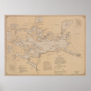 Vintage Map of Lake Winnipesaukee (1907) Poster