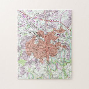 Vintage Map of Lancaster Pennsylvania (1956) 2 Jigsaw Puzzle
