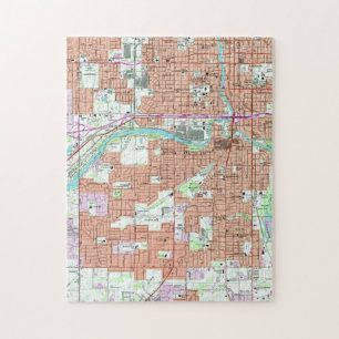 Vintage Map of Lansing Michigan (1965) Jigsaw Puzzle