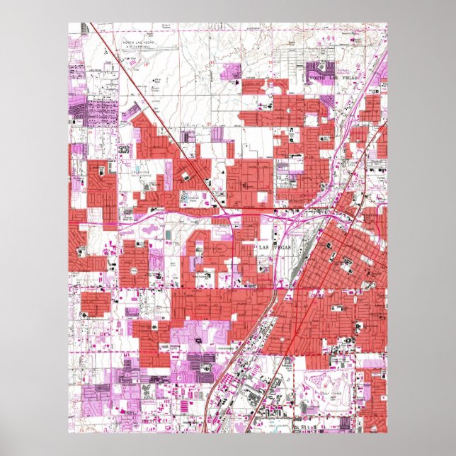 Vintage Map of Las Vegas Nevada (1967) Poster (Front)