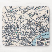 Vintage Map of Lodon England -West End