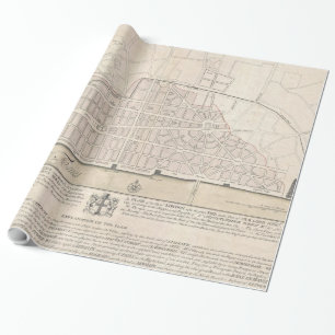 Vintage Map of London England (1744) Wrapping Paper