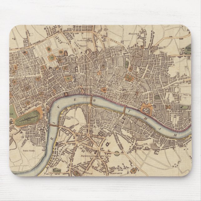 Vintage Map of London England (1807) Mouse Pad (Front)