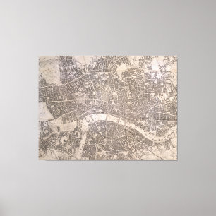 Vintage Map of London England (1845) Canvas Print