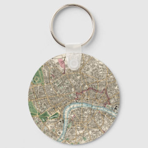 Vintage Map of London England (1853) Keychain