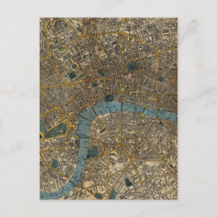 Vintage Map of London England (1860) Postcard
