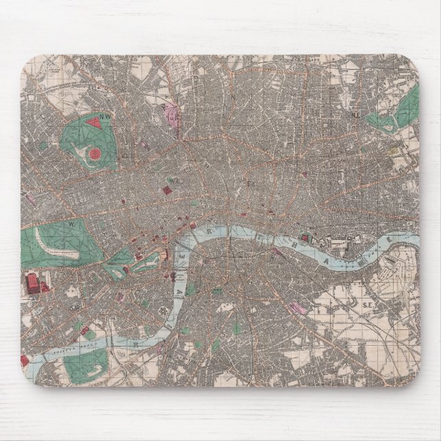 Vintage Map of London England (1862) Mouse Pad (Front)