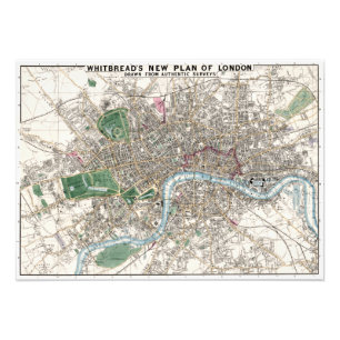 Vintage Map of London England Poster