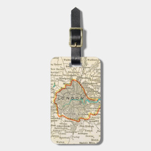 Vintage Map of LONDON Luggage Tag