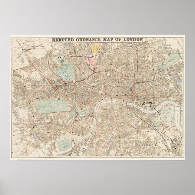 Vintage Map of London Poster (Front)