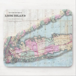 Vintage Map of Long Island (1880) Mouse Pad