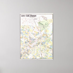 Vintage Map of Los Angeles CA (1884) Canvas Print