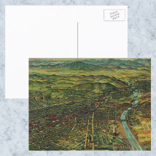 Vintage Map of Los Angeles, California and River Postcard