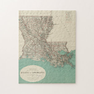 Vintage Map of Louisiana (1887) Jigsaw Puzzle