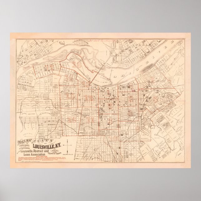 Vintage Map of Louisville KY (1879) Poster (Front)
