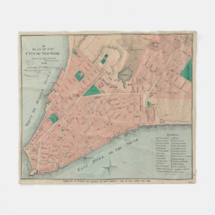 Vintage Map of Lower Manhattan (1776) Fleece Blanket