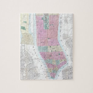 Vintage Map of Lower Manhattan (1865) Jigsaw Puzzle