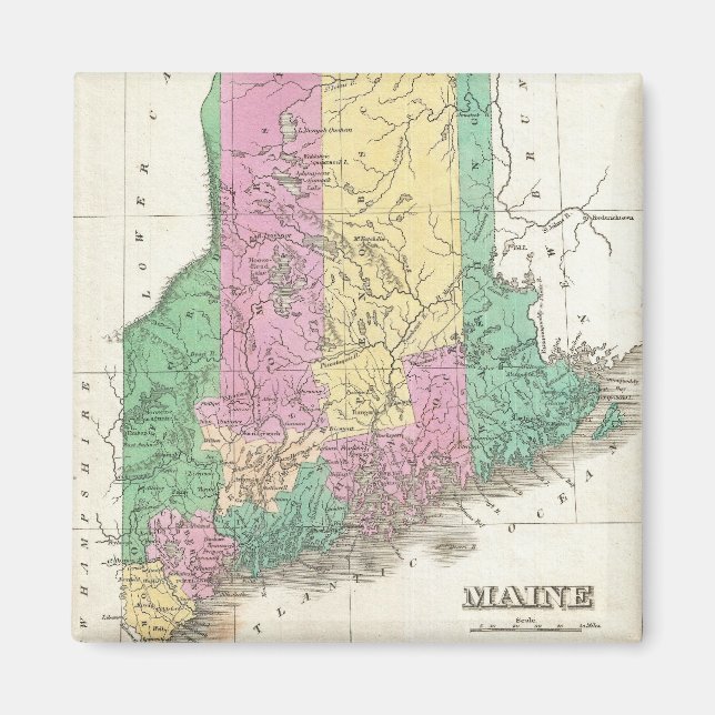 Vintage Map of Maine (1827) Magnet (Front)