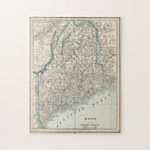 Vintage Map of Maine (1893) Jigsaw Puzzle