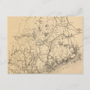 Vintage Map of Maine (1894) Postcard