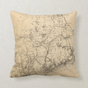 Vintage Map of Maine (1894) Throw Pillow