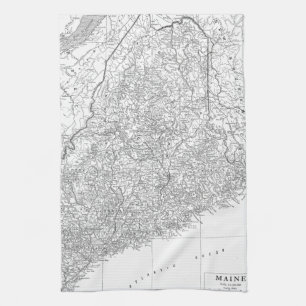 Vintage Map of Maine (1911) Kitchen Towel
