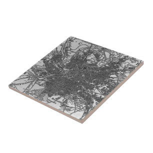 Vintage Map of Manchester England (1911) Tile