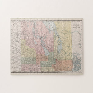 Vintage Map of Manitoba (1912) Jigsaw Puzzle