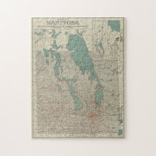 Vintage Map of Manitoba (1915) Jigsaw Puzzle