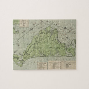 Vintage Map of Marthas Vineyard (1913) Jigsaw Puzzle