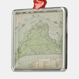 Vintage Map of Marthas Vineyard (1913) Metal Ornament