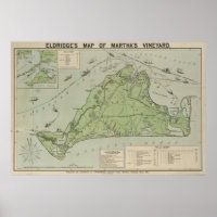 Vintage Map of Martha's Vineyard (1913)