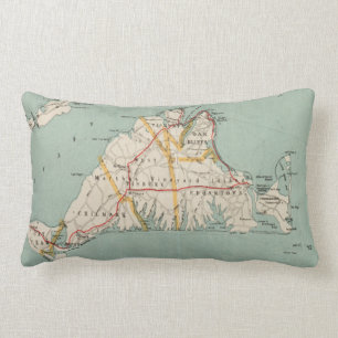Vintage Map of Martha's Vineyard (1917) Lumbar Pillow