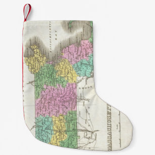 Vintage Map of Massachusetts (1827) Small Christmas Stocking