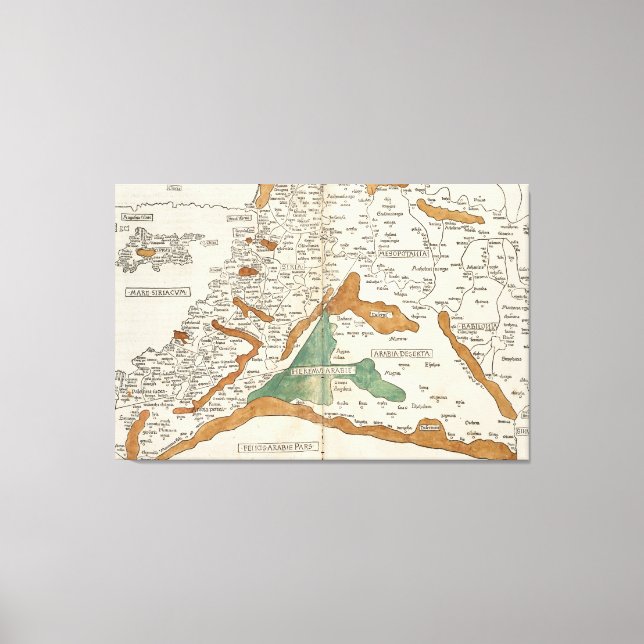 Vintage Map of Mesopotamia (1482) Canvas Print (Front)