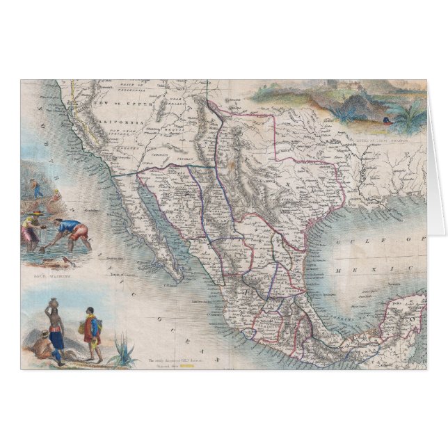 Vintage Map of Mexico (1851) (Front Horizontal)