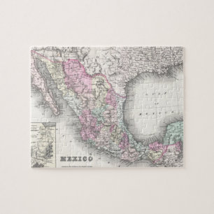 Vintage Map of Mexico (1855) Jigsaw Puzzle