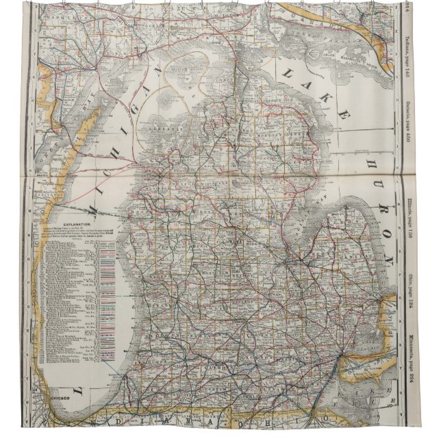Vintage Map of Michigan (1901) 3 (Front)